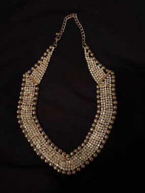 Gold Crystal Statement Collar Necklace - Women Jewelry